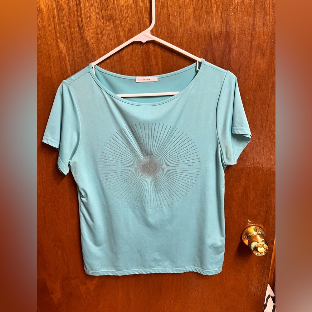 Oliver Korean T Shirt Satin Blouse with Beadwork